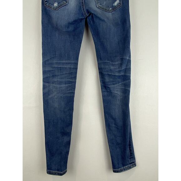 American Eagle Womens Stretch High Rise Distressed Blue Jegging Size 00 (1086) - Picture 13 of 16